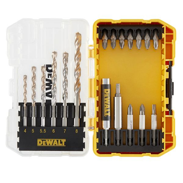 DeWalt Toughcase Steinbohrer-Bit-Set 19-teilig, Versandeinheit Thekendisplay mit 5 Sets, DT70712-QZ