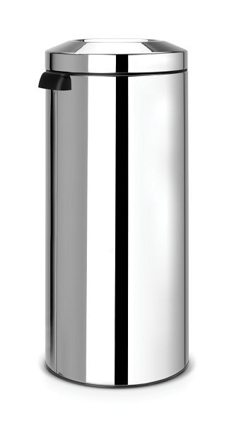 Brabantia Papierkorb 'Le Tube' 30 Liter mit Zinkeinsatz (hoher Deckelring) Brillant silber, 287527