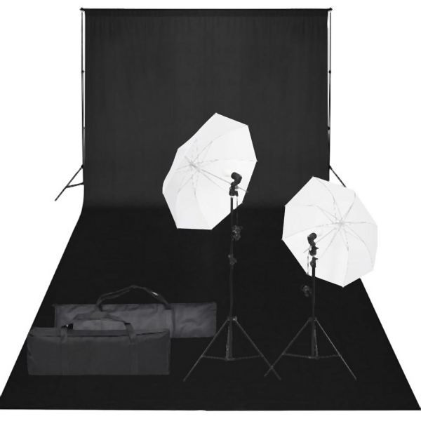 vidaXL Fotostudio-Set mit Beleuchtung und Hintergrund, 3094640