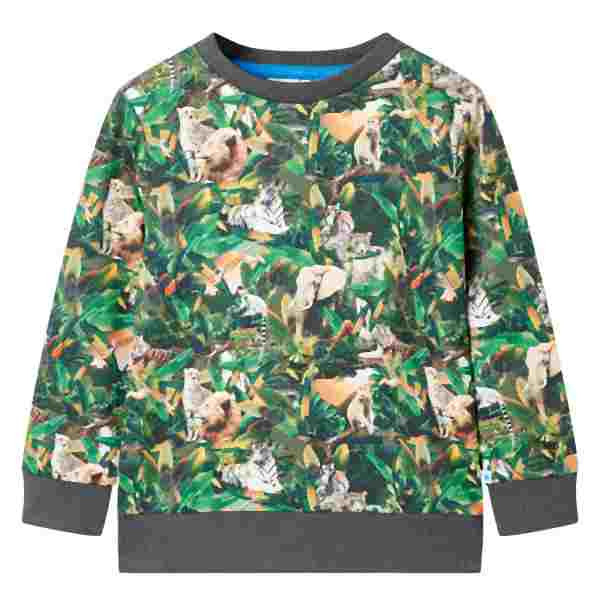 vidaXL Kinder-Sweatshirt Dschungel-Motiv 104, Petrolblau, 12020