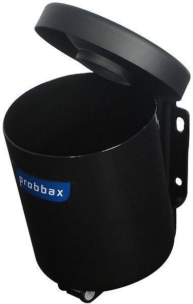 Probbax Wandascher rund, 0,5L schwarz aus beschichtetem Metall, AT-0101-BLA