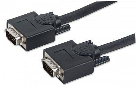 MANHATTAN SVGA Monitorkabel, HD15 Stecker auf HD15 Stecker, 30 m, schwarz, 337342