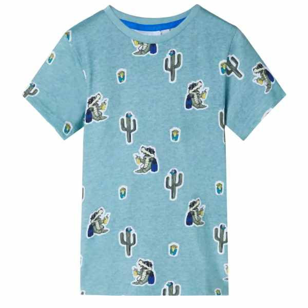 vidaXL Kinder-T-Shirt Hellgrün Melange 116, 12481, 8721012020528