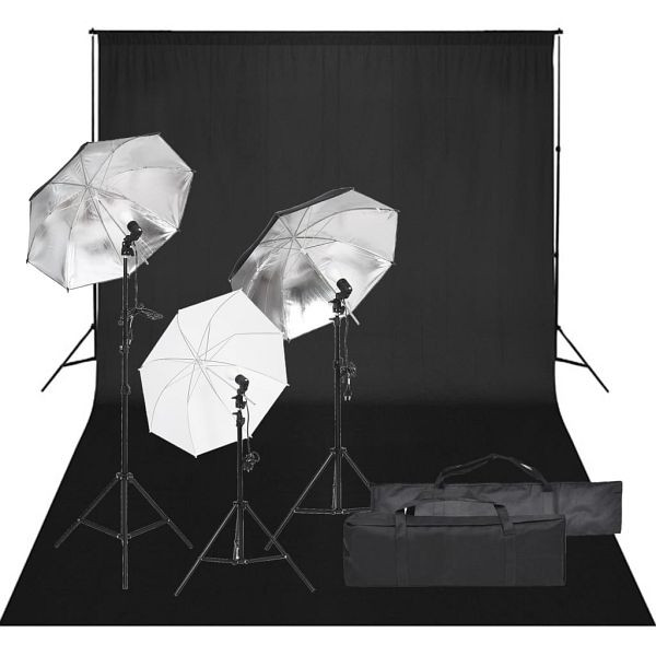 vidaXL Fotostudio-Set mit Beleuchtung und Hintergrund, 3094708