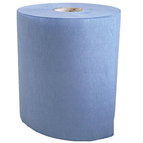 HygoClean Papierhandtuchrollen, 2-lagig, blau, Recyclingpapier, Innenabwicklung 20 cm x 112,5 m, 450 Blatt/Rolle, VE: 6 Rollen, 30414