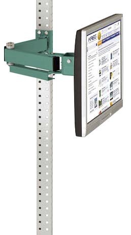 Manuflex Monitorträger für UNIVERSAL und PROFI mit 500 mm-Doppelgelenk, VESA-Adapter 75 mm, in Graugrün HF 0001, Graugrün, ZB3638.0001