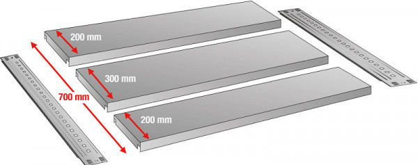 Scholz Fachboden-Set 1200x700, inkl. Traversen, 074026