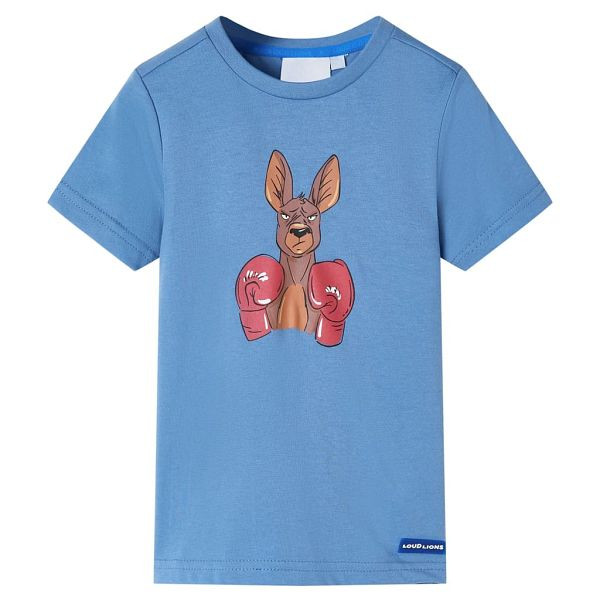 vidaXL Kinder-Kurzarmshirt Mittelblau 116, 11876, 8721012014473