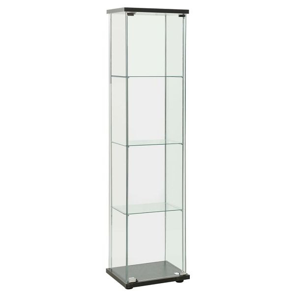 vidaXL Vitrinenschrank Hartglas Schwarz, 322796, 8720286057247