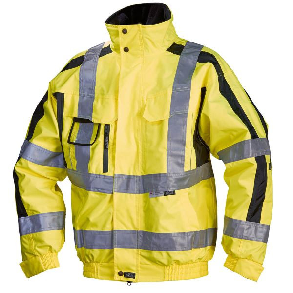 L+D KEFLAVIK Warnschutzpilotjacke, neongrün, Oxford Polyester/PU oder Wattierg, wasserdicht, Größe: M, 40920-M