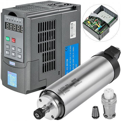 VEVOR 0,8KW Luftgekühlter Wechselrichter 220-250 V / 400 Hz, 0-24000 U / min, 1.5KWBPQ+0.8KWFLDV0