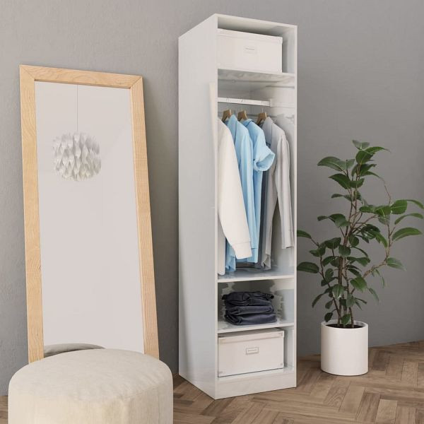 vidaXL Kleiderschrank Hochglanz-Weiß 50x50x200 cm Holzwerkstoff, 800240