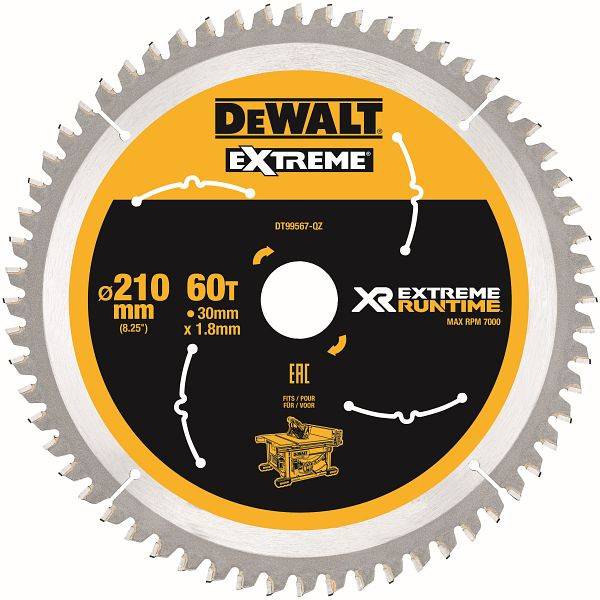 DeWalt Kreissägeblatt stationär 210/30mm 60WZ/FZ, DT99567-QZ