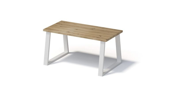 Bisley Fortis Table Regular, 1600 x 800 mm, gerade Kante, geölte Oberfläche, T-Gestell, Oberfläche: natürlich / Gestellfarbe: verkehrsweiß, F1608TP396