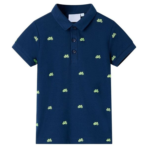 vidaXL Kinder-Poloshirt Marineblau 104, Material: 100 % Baumwolle, 12160