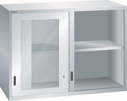 LISTA Aufsatzschrank 78x36E (BxTxH) 1431x725x1000mm KEY Lock, Lichtgrau, Schiebetür, Sichtfenstertür, 62.649.020