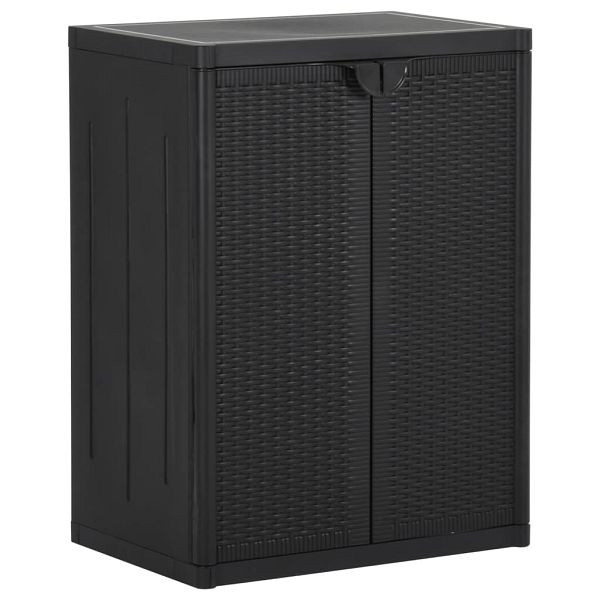 vidaXL Gartenschrank Schwarz 65x45x88 cm PP Rattan-Optik, 151236