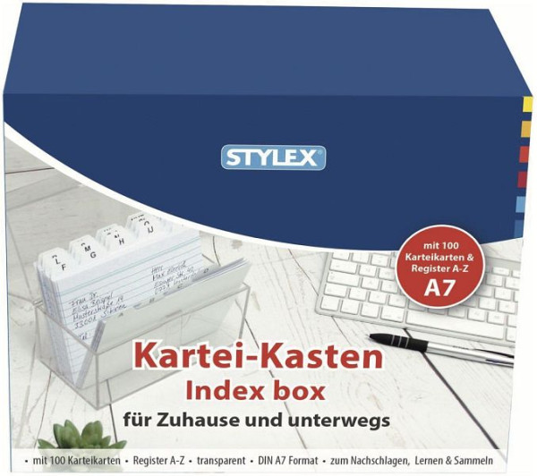 STYLEX Karteikasten Plastik -A7, transparent, 49971, 4044186499711