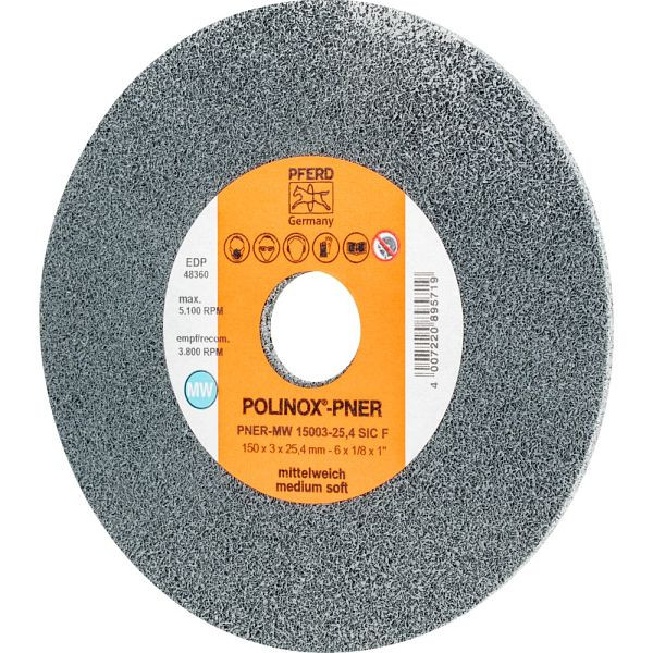 Pferd POLINOX-Kompaktschleifrad PNER-MW 15003-25,4 SiC F, VE: 5 Stück, 44691628