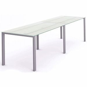 Rocada Mehrfacharbeitstisch Total, Maße 320x80x73 cm, Gestell grau Platte Glas satiniert, 2209MD05