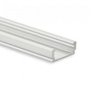 DOTLUX Alu-Aufbau-Profil Typ 1 200 cm pulverbeschichtet Silber für LED-Streifen bis 12 mm, 3986