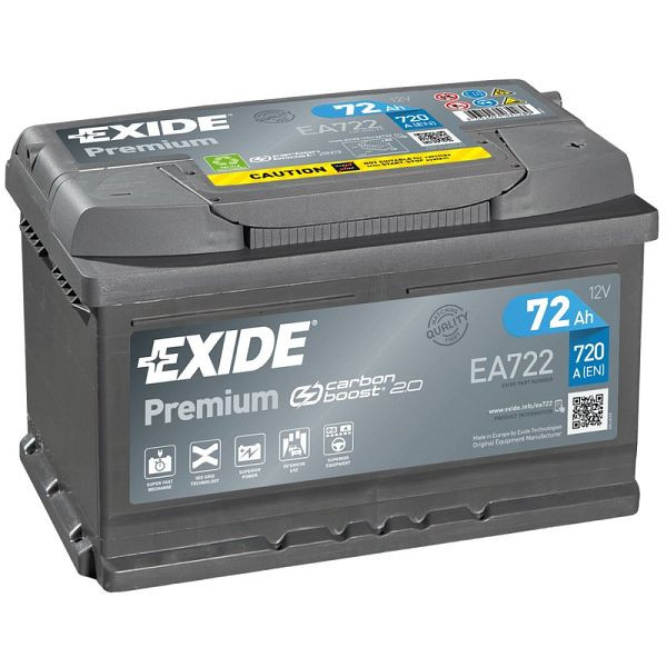 EXIDE Premium EA 722 Pb Starterbatterie, 101 009400 20