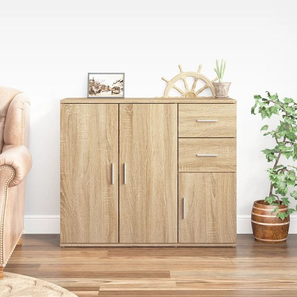 vidaXL Sideboard Sonoma-Eiche 91x29,5x75 cm Holzwerkstoff, 823272