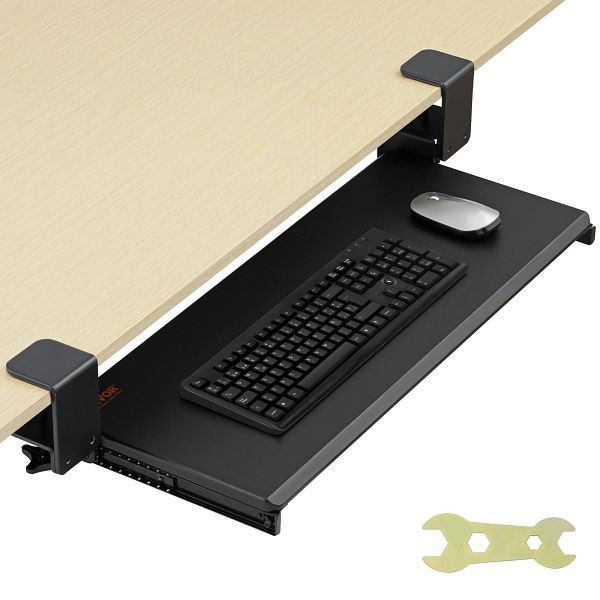 VEVOR Tastaturablage unter dem Schreibtisch. Ausziehbare Tastatur-/Mausablage mit C-Klemmhalterung, JPTPMDF00000QA5K5V0