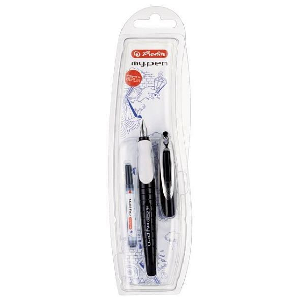 herlitz Füllhalter my.pen, M-Feder, schwarz/weiß, 300002935