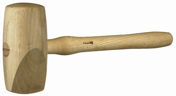 Freund Holz-Deckhammer mit Finne, rund, Kopf Hartholz, mit Eschenstiel, Gewicht: 550 Gramm, Maße: Ø 80/160 mm, 01672000