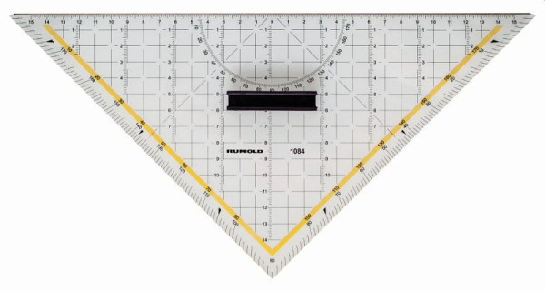 RUMOLD Geometrie-Dreieck - 320 mm, Schneidekante, Griff, 1084