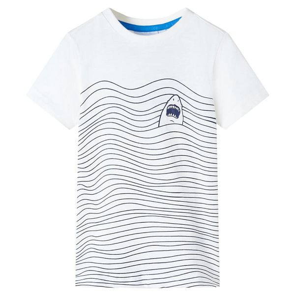 vidaXL Kinder-T-Shirt Ecru 140, Material: 100 % Baumwolle, 12323