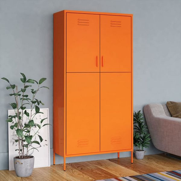 vidaXL Kleiderschrank Orange 90x50x180 cm Stahl, 336246