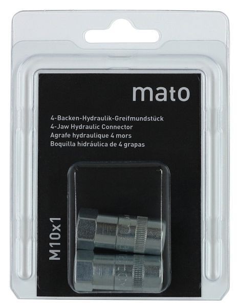 MATO 4-Backen-Hydraulik-Greifmundstück Set à 2 Stück M10x1 in Blisterpackung, VE: 24 Stück, 3244323