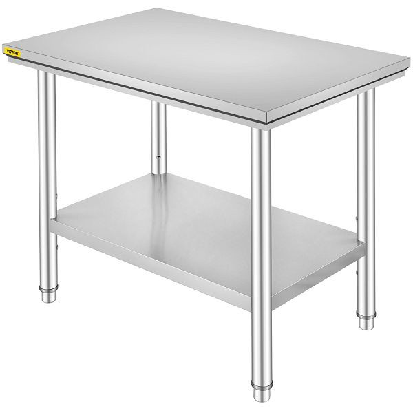 VEVOR 60x90cm Edelstahltisch Gastro Arbeitstisch Küchentisch Werkbank Feldküche, 60X90X80CFGZT0001V0