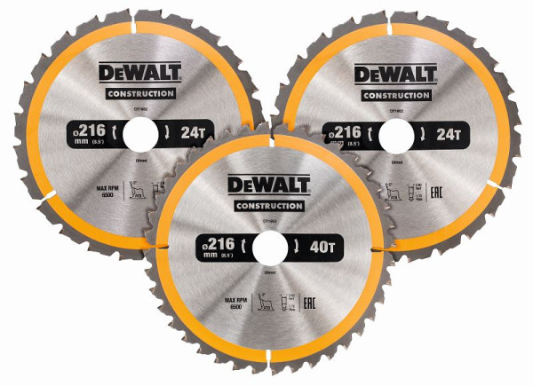 DeWalt Kreissägeblatt-Set 3-teilig stationär, DT1962-QZ