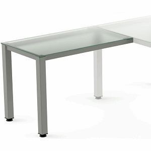 Rocada Anstelltisch Executive, Maße 100x60x73 cm Gestell grau Platte Glas satiniert, 2107AD05