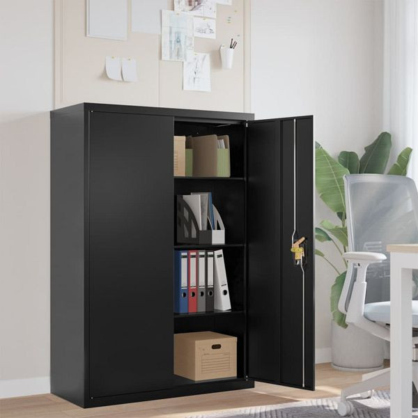 vidaXL Aktenschrank Schwarz 90x40x140 cm Stahl, 339746, 8720845889685