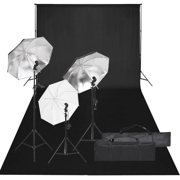 vidaXL Fotostudio-Set mit Beleuchtung und Hintergrund, 3094714