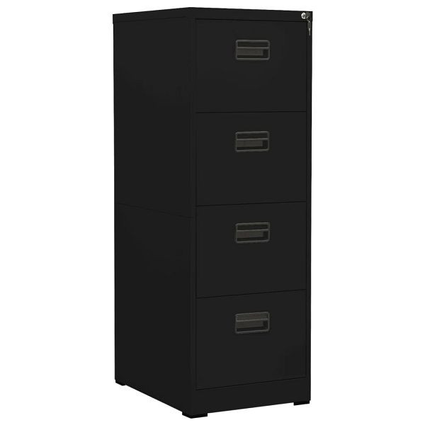 vidaXL Aktenschrank Schwarz 46x62x133 cm Stahl, 336280, 8720286565926