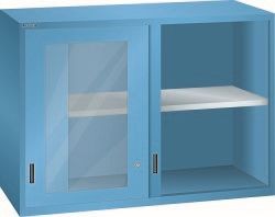 LISTA Aufsatzschrank 78x36E (BxTxH) 1431x725x1000mm KEY Lock, Lichtblau, Schiebetür, Sichtfenstertür, 62.649.010