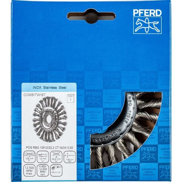 Pferd Rundbürste, gezopft POS RBG 12512/22,2 CT INOX 0,50, 43303012