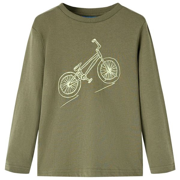 vidaXL Kinder-Langarmshirt Khaki 104, Material: 100 % Baumwolle, 13435