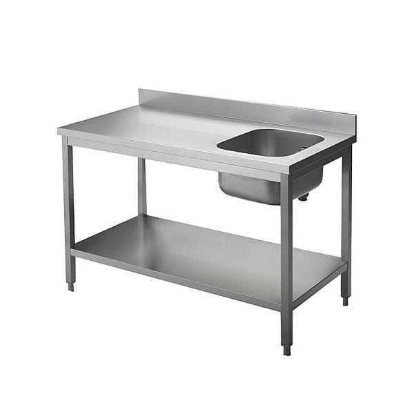 KBS Chef-Tisch mit Aufkantung B 120cm-Becken rechts, 91810101