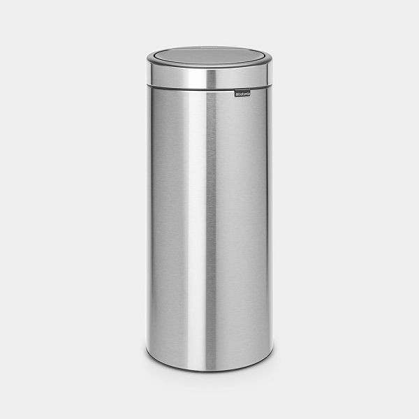 Brabantia Mülleimer Touch Bin New 30 Liter mit Kunststoffeinsatz Matt silber Fingerprint Proof / Deckel Fingerprint Proof, 115462