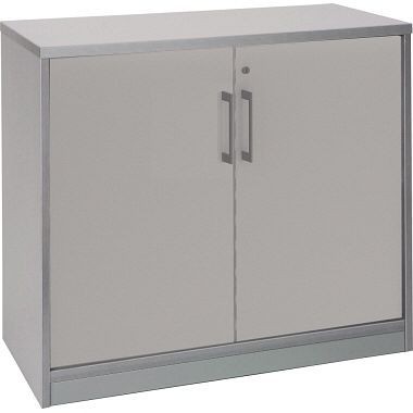 Rocada Flügeltürenschrank, Maße 900 x 780 x 450 mm, 1 Fachboden Spanplatte, melaminharzbeschichtet grau, 1005AB02