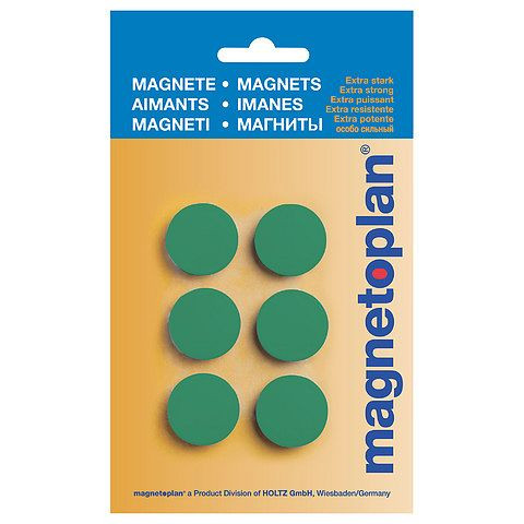 Magnetoplan Magnet Discofix Hobby, auf Blisterkarte, Farbe: grün, VE: 6 Stück, 16645605