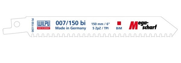 ALARM HSS Bimetall-Säbelsägeblatt, M-Zahnung 5TPI Länge 205mm, 56060040