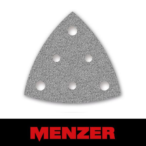 Menzer Klett-Schleifblatt, 82 mm, 6 Loch, Körnung 240, Halbedelkorund mit Stearat-Beschichtung, VE: 50, 261185240