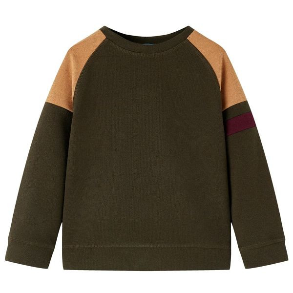 vidaXL Kinder-Sweatshirt Dunkles Khaki und Kamelbraun 104, 13390